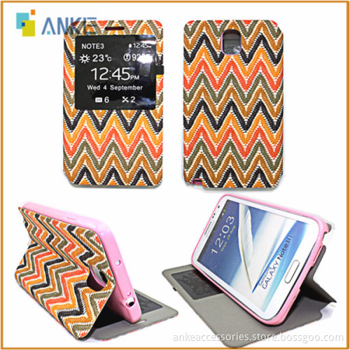Colorful Wave-type Design,National Wind Style PU Leather+PC Case for Samsung Galaxy Note3 N9000,Wholesale OEM ODM Welcome